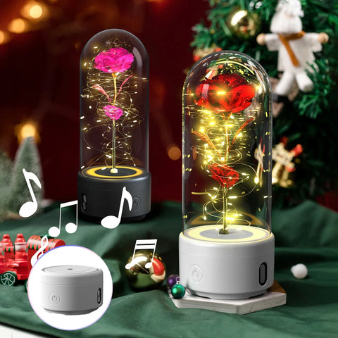 Creative 2 In 1 Rose Flowers Light And Bluetooth Speaker as Valentine's Day Gift