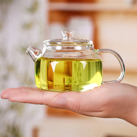 Small Capacity 200ML Transparent Glass Teapot With Filter Heat-Resistant Flower Tea Kettle Household Kung Fu Tea Pot Teaware