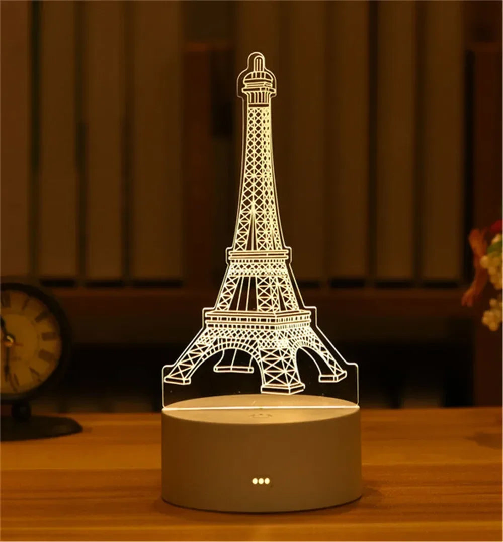 Wedding Birthday Gift Love 3D Acrylic Neon Sign USB Led Lamp Children's Night Lights Table Lamp Valentines Day Bedside Lamp