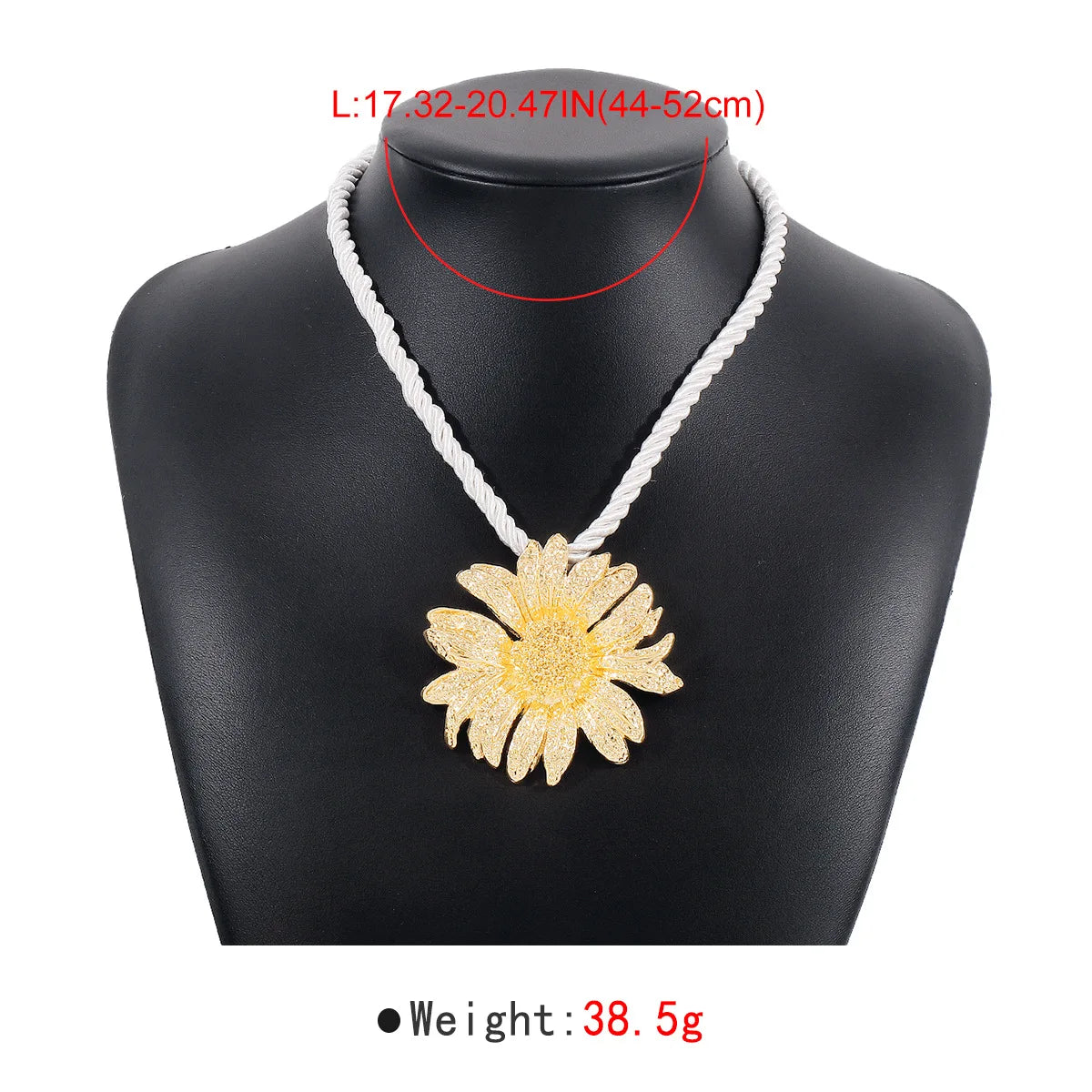 Simple Exaggerated Metal Sunflower Necklace Earrings Set For Women Flower Pendant Clavicle Chain Holiday Fashion Jewelry AN051
