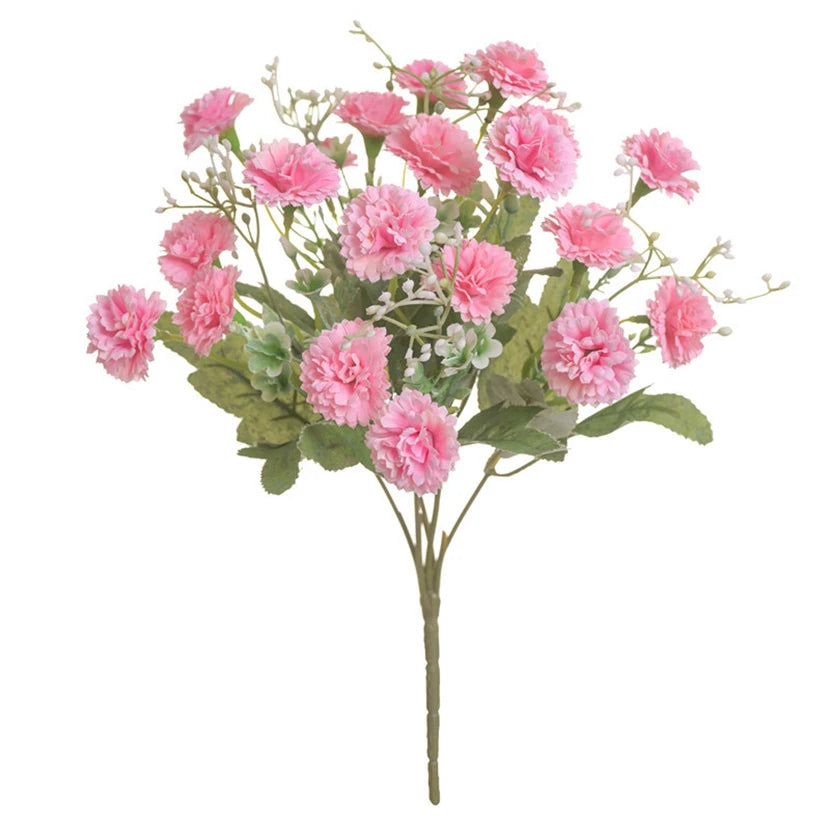 Artificial Flowers Wedding Bouquet Festival Decor Vases for Home Room Scrapbooking Diy Candy Box Silk Material Orange Hydrangea