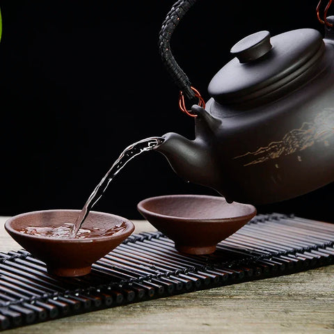 New Chinese Tea Pot Kung Fu Zisha Large Capacity Tea Pot With Filter Creative Handle Purple Clay Teapot Kettle Set