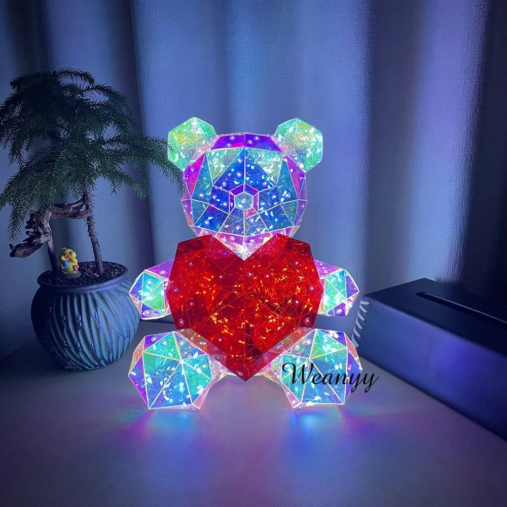 Night Ambient LED Light 3D Twinkle Luminous Teddy Bear