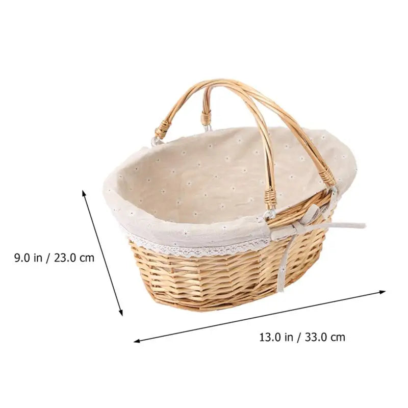 Gift Flower Girl Basket For Kids Woven Wicker Flower Picnic Gift Flower Girl Basket For Kidss Storage Wedding Girl Willow