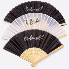 The Bride Folding Fans Foldable Bamboo Fans Souvenir Gifts Wedding Party Anniversary Day Outdoor Gathering Decor DIY Accessories