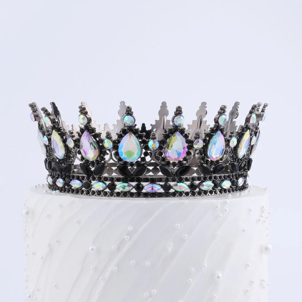 Beautiful Crystal Large Crown Cake Decoration Crown Cake Topper for Gril Birthday Party Cake Decorations
