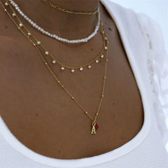 Bohemian Multilayer Handmade Mixed Chain For Woman Fashion Necklaces Water Droplet Crystal Pendant Jewelry Gift 2023 New