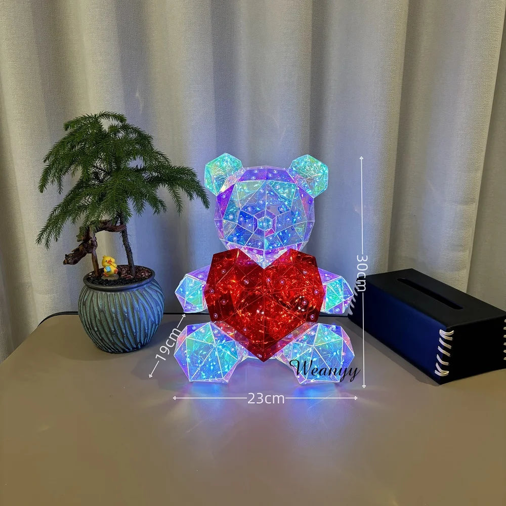 Night Ambient LED Light 3D Twinkle Luminous Teddy Bear