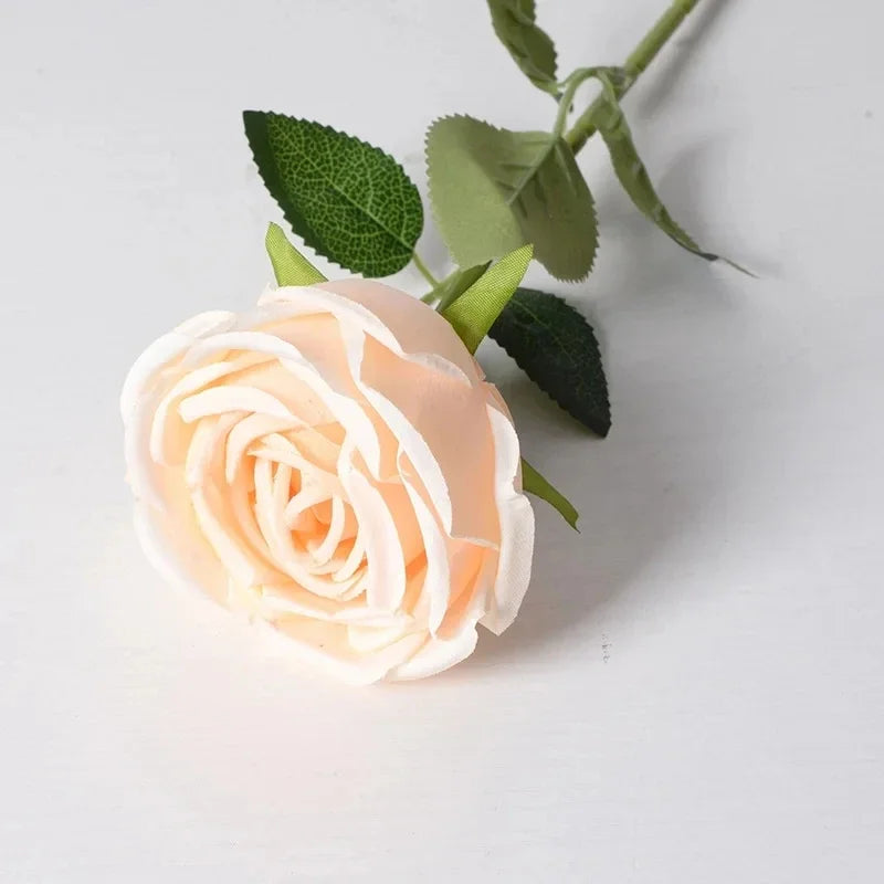 Beautiful 5pcs/lot Blue Artificial Rose Flowers Silk Long Branch Bouquet for Wedding Party Valentine's Day Decoration Bride Home
