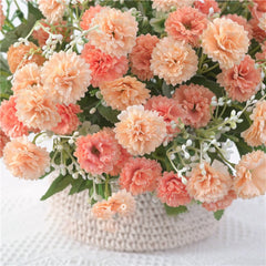 Artificial Flowers Wedding Bouquet Festival Decor Vases for Home Room Scrapbooking Diy Candy Box Silk Material Orange Hydrangea
