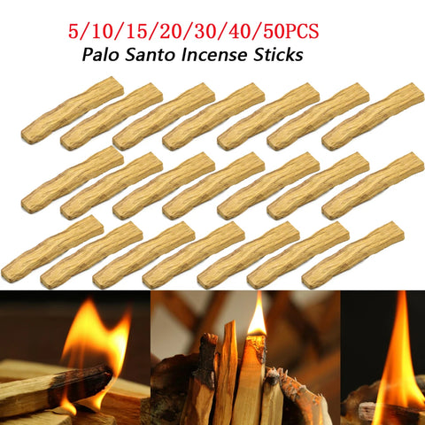 50pcs Palo Santo Natural Incense Sticks Wooden Smudging Stick Aromatherapy Burn Wooden Sticks for Purifying Cleansing