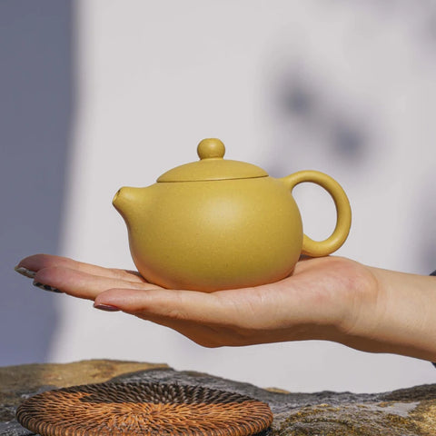 Chinese Clay Teapot with Ball Hole, Handmade Tea Pots Zisha Segment Mud Xishi Yixing Purply, Chinese Kongfu Pots New, 1PC, 200ml