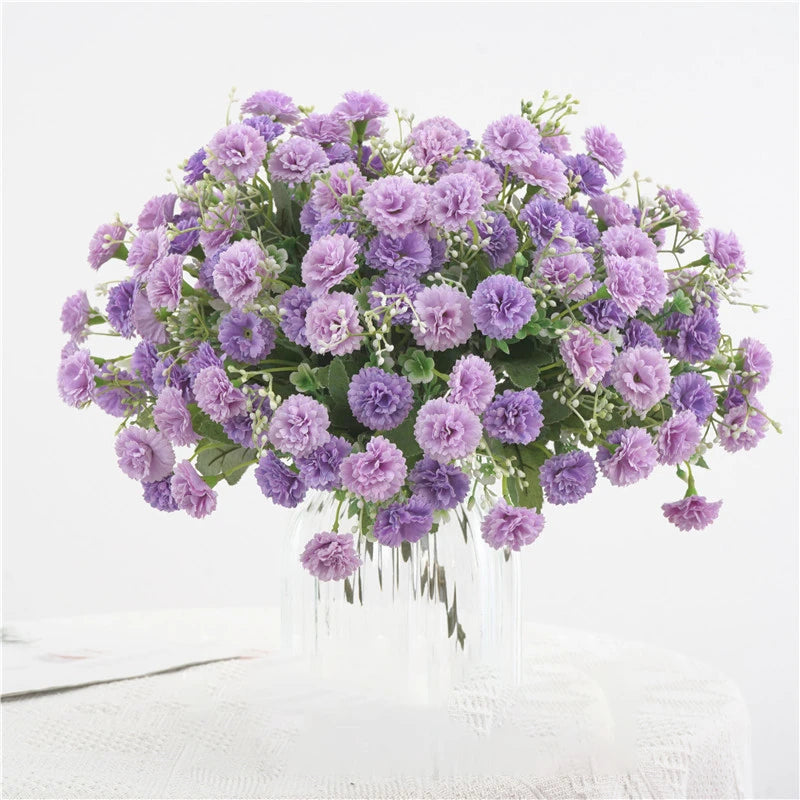 Artificial Flowers Wedding Bouquet Festival Decor Vases for Home Room Scrapbooking Diy Candy Box Silk Material Orange Hydrangea