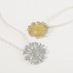 Simple Exaggerated Metal Sunflower Necklace Earrings Set For Women Flower Pendant Clavicle Chain Holiday Fashion Jewelry AN051