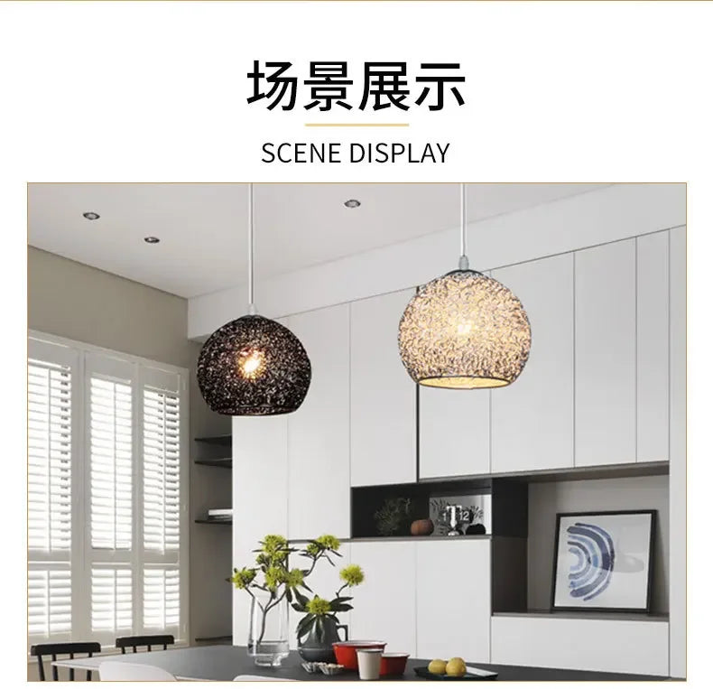 New Creative Nordic Color Macaron Aluminum Wire Chandelier Personalized Modern Simple Restaurant Bedside Aisle Lighting Fixtures