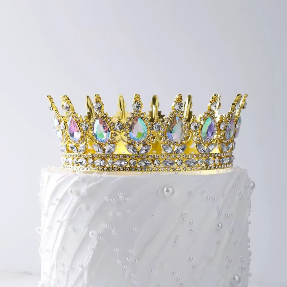 Beautiful Crystal Large Crown Cake Decoration Crown Cake Topper for Gril Birthday Party Cake Decorations