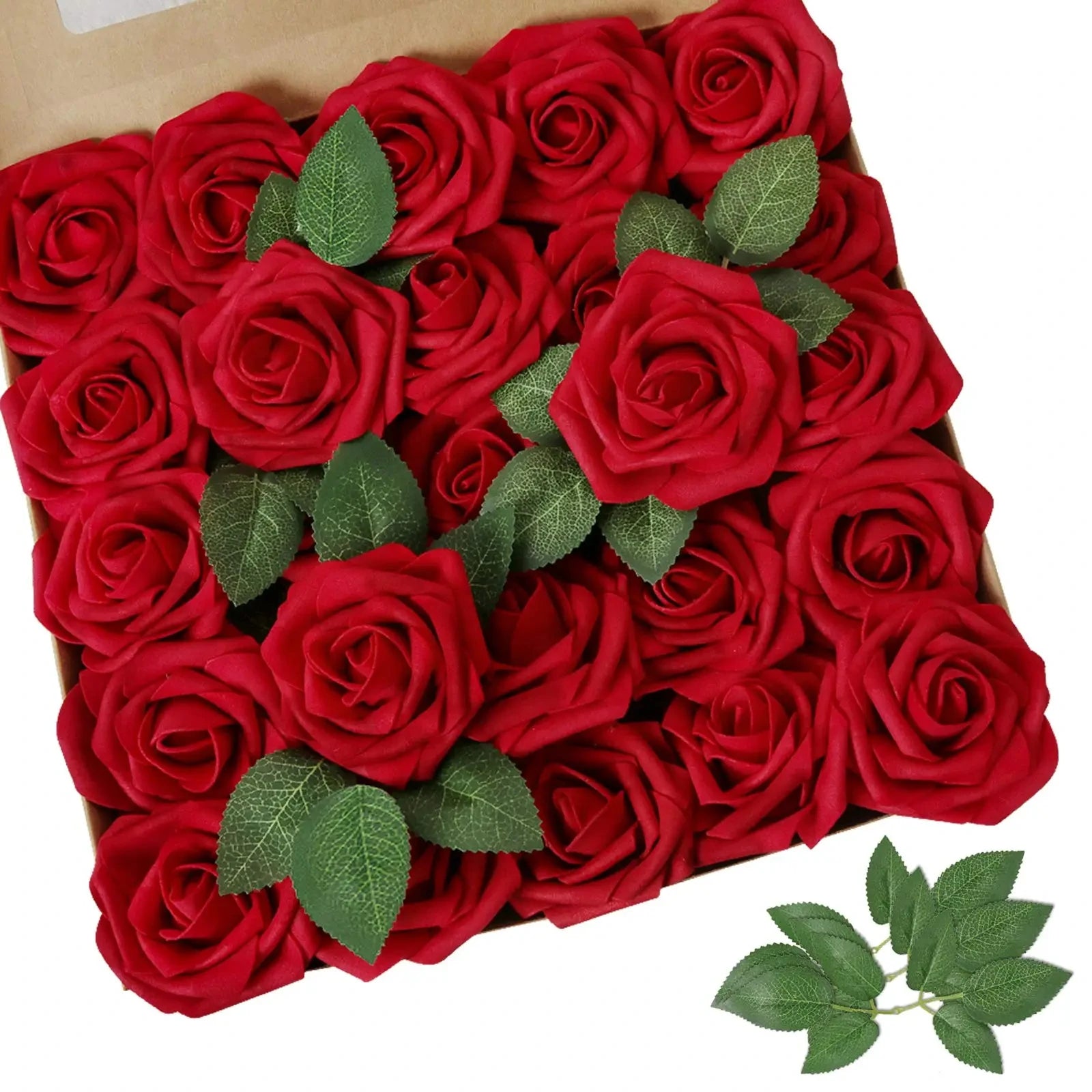 30pcs Artificial Blue Rose Flowers Fake Foam Roses With Stems Wedding Party DIY Decoration Faux Flower Boho Home Room Vase Decor