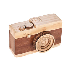 Wooden Music Box  Camera Design Classical Melody Birthday Christmas Festival Musical Gifts Home Office Decoration Crafts