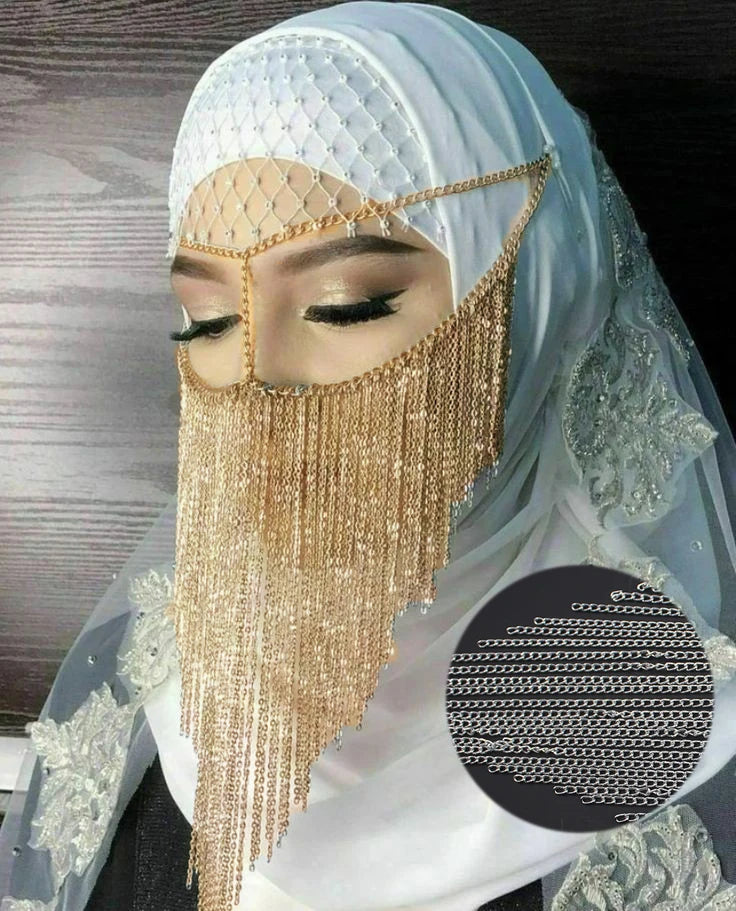 Fashion Charming Rhinestone Tassel Veil Masks for Women Bohe Face Jewelry Chain Masquerade Dance Party Sexy Costume Accessories