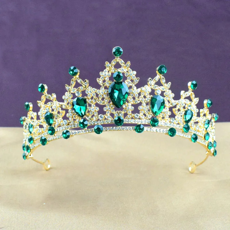 Princess Crown Crystal Tiara Girls Hair Accessories High-end Atmosphere Dance Performance Birthday Gift Crown
