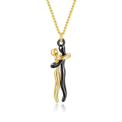 Couple's Two Color Necklace Personalized Fashion Lovers Together Forever Pendants Collarbone Chain Jewelry Gift
