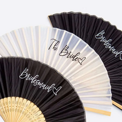 The Bride Folding Fans Foldable Bamboo Fans Souvenir Gifts Wedding Party Anniversary Day Outdoor Gathering Decor DIY Accessories