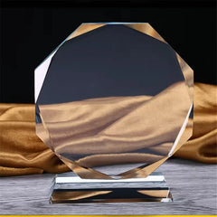 Crystal Glass Trophy Blank Crystal Trophy Medal Graduation Season Commemorative Ornaments Company Awards Octagonal decoration