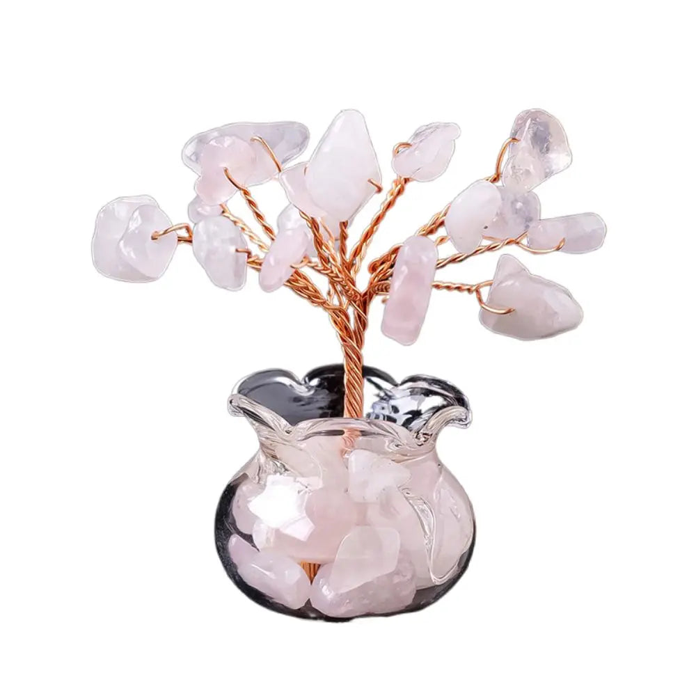 Natural Gemstone DIY Mini Crystal Gravel Tree Rose Quartz Amethyst Healing Stones Children's Gift Home Ornaments Crystal Trees
