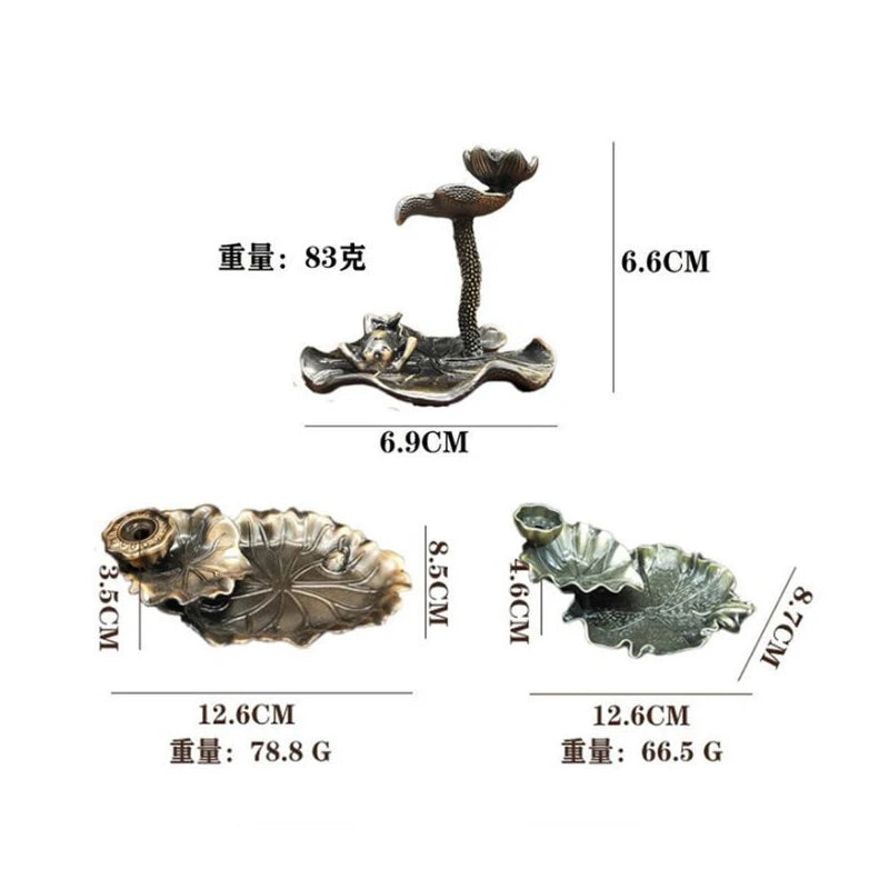 Leaf Tower Incense Zinc alloy Burner Fragrance Holder Backflow Censer Creative Aromatherapy Smoke Reflux Incense Stick Incense