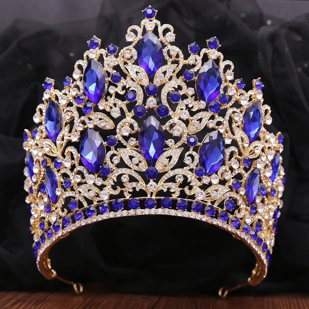 KMVEXO Luxury Big Forest Crystal Rhinestone Crown Wedding Tiara Bridal Hair Accessories Crown Party Wedding Headwear Gift