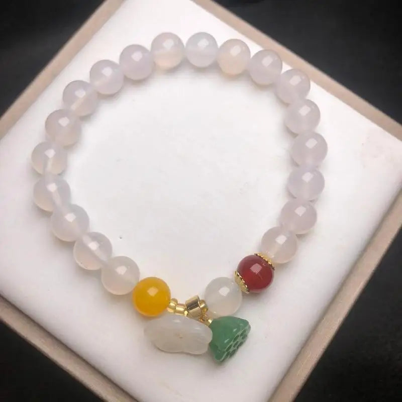 Natural Red Jade Bracelet Men Women Healing Jewelry Real Carnelian Round Beads Elastic Beaded Bracelets Bangle Lucky Amulet Gift