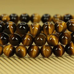 {Rich and Fortune} Tiger Eye Bracele Handmade Natural Gemstone Elastic Bracelet Crystal Stone Beads Jewelry Gifts for Women Men