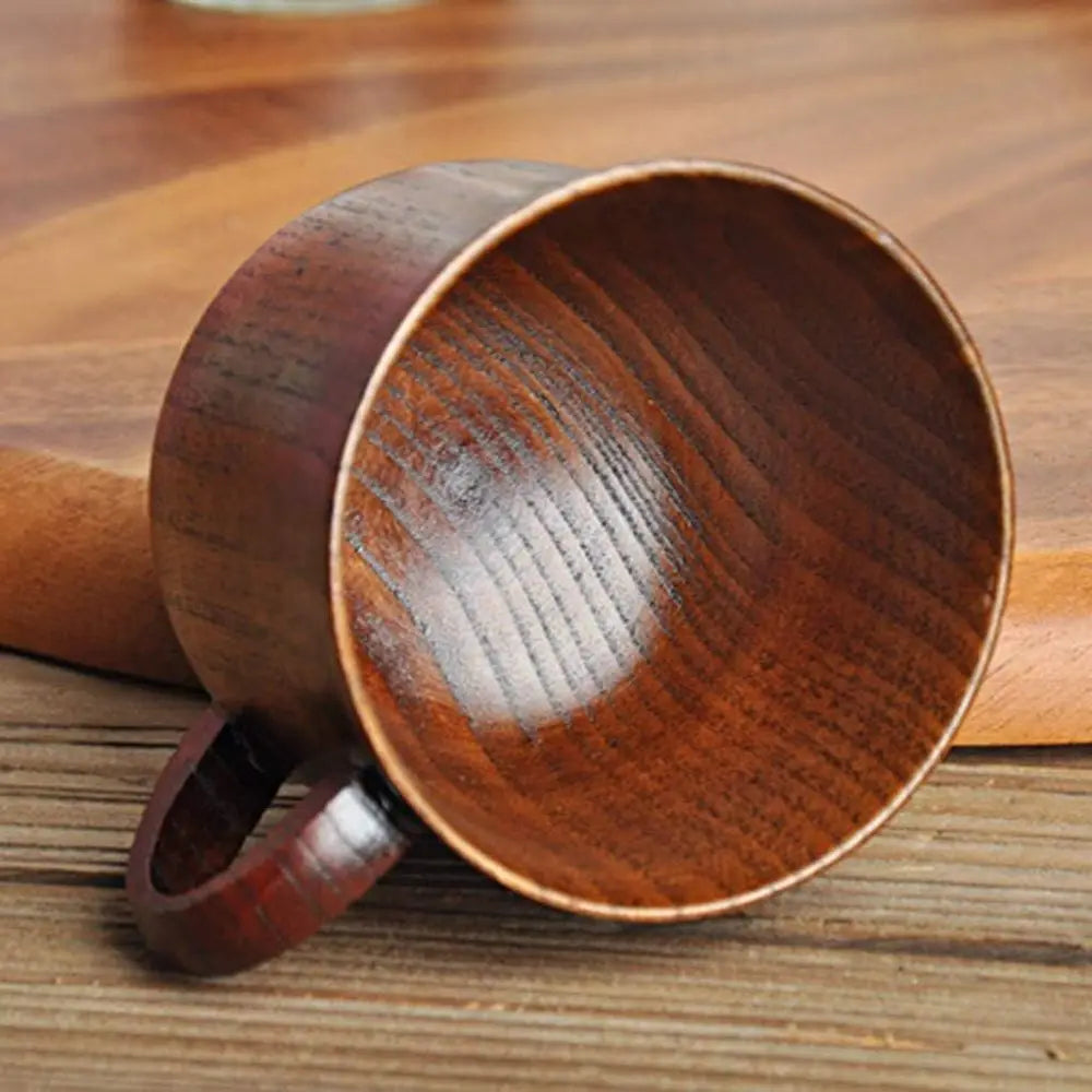 1pc Wooden Mugs  Vintage Teacup Handmade Wood Mug Coffee Espresso Tea Cups, Tea cup Trumpet cup For Kitchen Living Room
