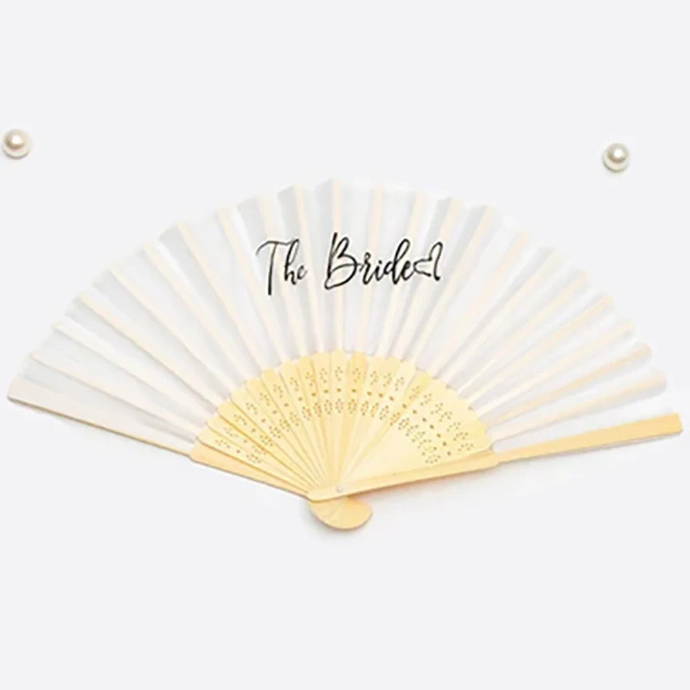 The Bride Folding Fans Foldable Bamboo Fans Souvenir Gifts Wedding Party Anniversary Day Outdoor Gathering Decor DIY Accessories