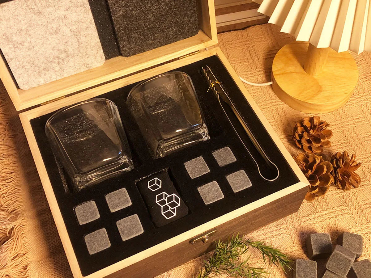 Whiskey Gifts for Men Father's Day Present Whiskey Granite Chilling Stones Scotch Bourbon for Dad Husband Birthday Party Wedding