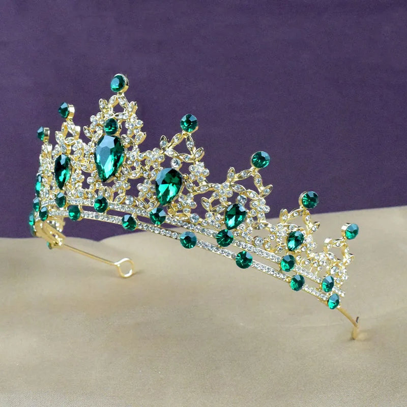 Princess Crown Crystal Tiara Girls Hair Accessories High-end Atmosphere Dance Performance Birthday Gift Crown