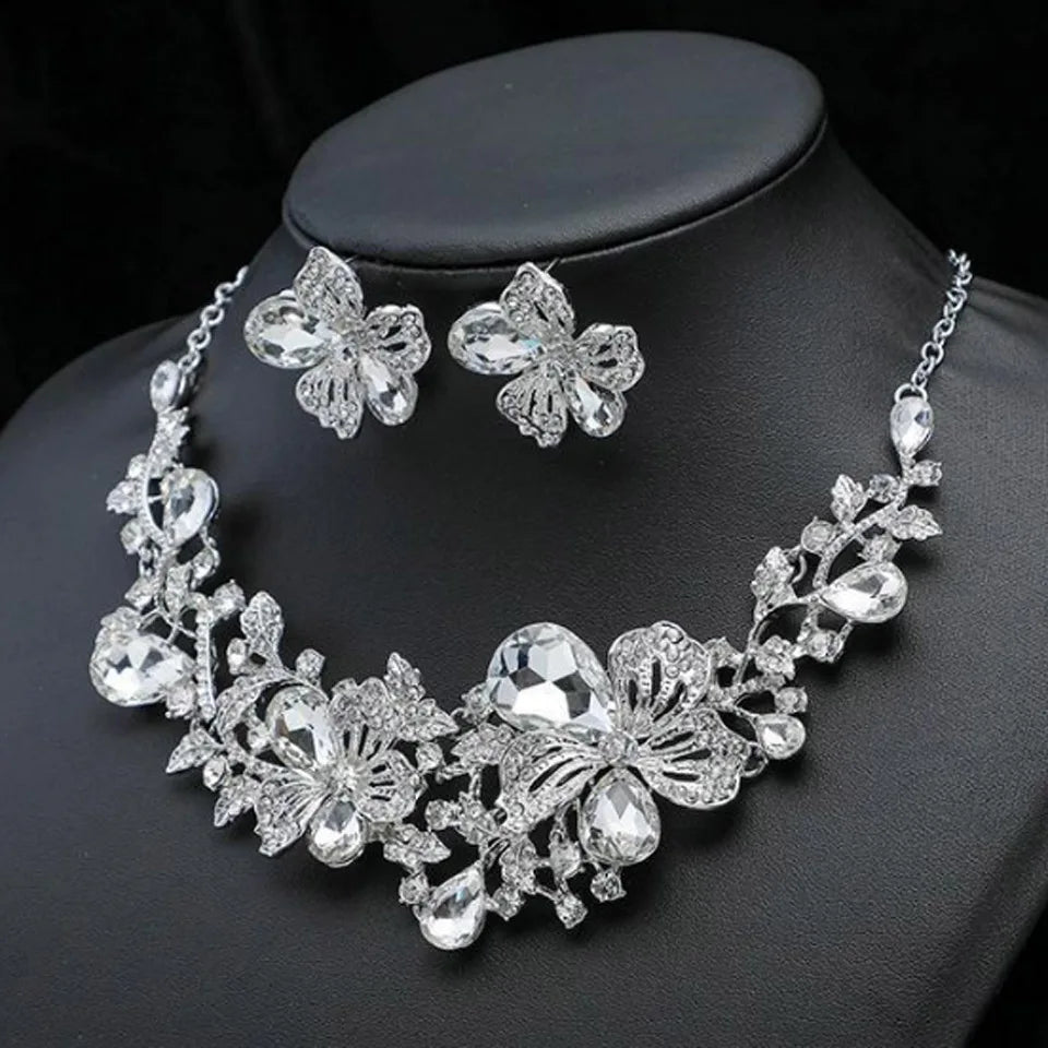 Zlxgirl jewelry Classice Fashion women's wedding jewelry sets colorful Enamel flower necklace with earring accessory