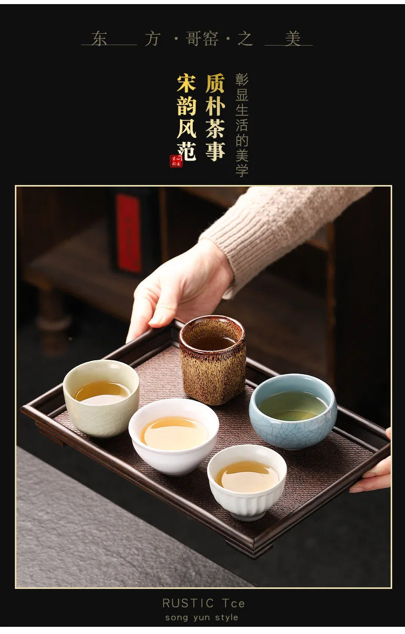 Chinese Jian Jian kiln change tea cup kung fu tea set Jun kiln six cup gift box set hand gift
