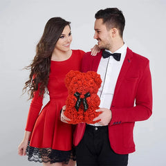 1pc Artificial Rose Bear Flower a Gift for Women Christmas Valentine's Day Birthday Anniversary Supplies  Party Decoration