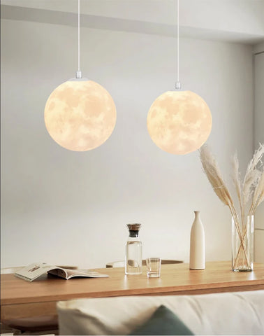 Nordic Ceiling Chandelire 3D Printing Moon Light Children's Room Bedroom Kitchen Pendant Lamp Indoor Decor Planet Small Chandeli