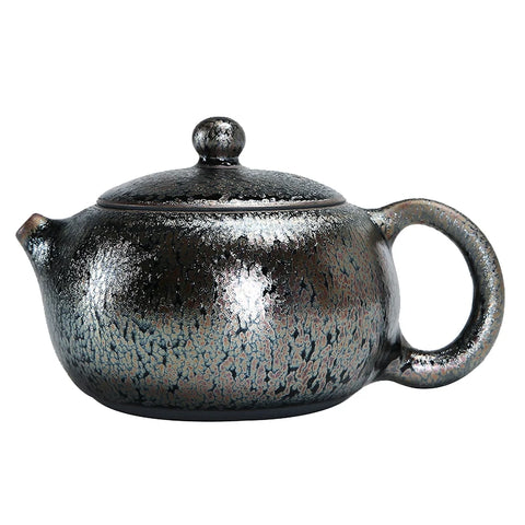 Chunxuan Tang|Zeng Guangxu Raw Ore Temmoku Glaze Jianzhan Xi Shi Pot High Temperature Kiln Baked Teapot Ball Hole Tea-Making Set