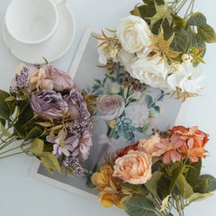 1/3pcs Silk Artificial Flowers Roses Peony Wedding Bridal Bouquets Home Outdoor Garden Arch Diy Gifts Festival Table Decorations