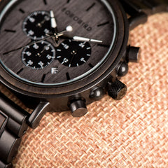 BOBO BIRD Wood Men Watch Relogio Masculino Top Brand Luxury Stylish Chronograph Military Watches Timepieces in Wooden Gift Box