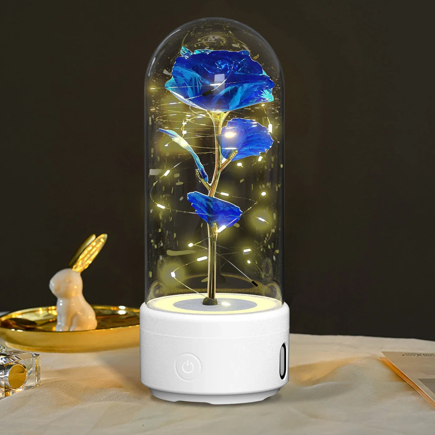 Creative 2 In 1 Rose Flowers Light And Bluetooth Speaker as Valentine's Day Gift