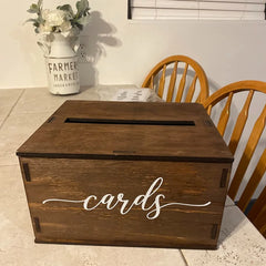 A Simple Country Wooden Wedding Gift Box, DIY Retro Style Decoration Cassette, Used for Welcome, Graduation Ceremony-Cards, Stam