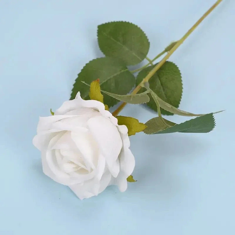Beautiful 5pcs/lot Blue Artificial Rose Flowers Silk Long Branch Bouquet for Wedding Party Valentine's Day Decoration Bride Home