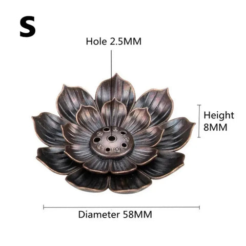 Alloy Incense Burner Stick Lotus Flower Incense Holder Buddhism Mini Sandalwood Censer Temples Yoga Studio Home Decor Supplies