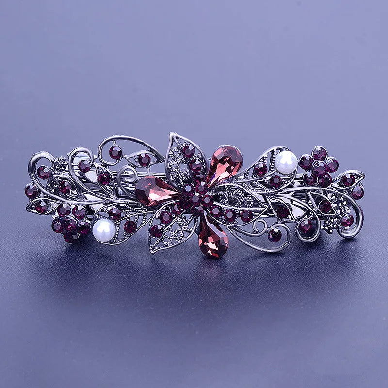 New Korean version of the crystal flower spring hairpin shining zircon top clip elegant women's casual fashion hair accessories