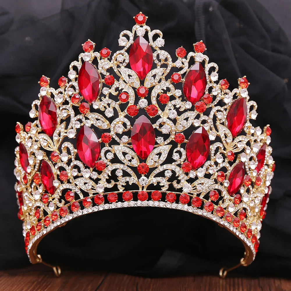 KMVEXO Luxury Big Forest Crystal Rhinestone Crown Wedding Tiara Bridal Hair Accessories Crown Party Wedding Headwear Gift