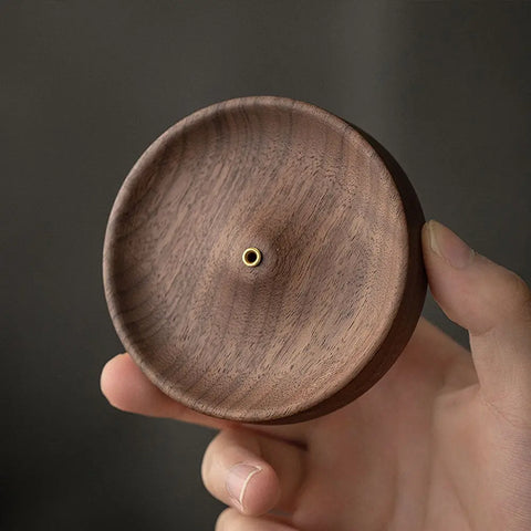 1 Pc Portable Wood Round Incense Censer Stick Holder Burner Stand Mini Incense Holde Multifunction Teahouse Accessory Home Decor